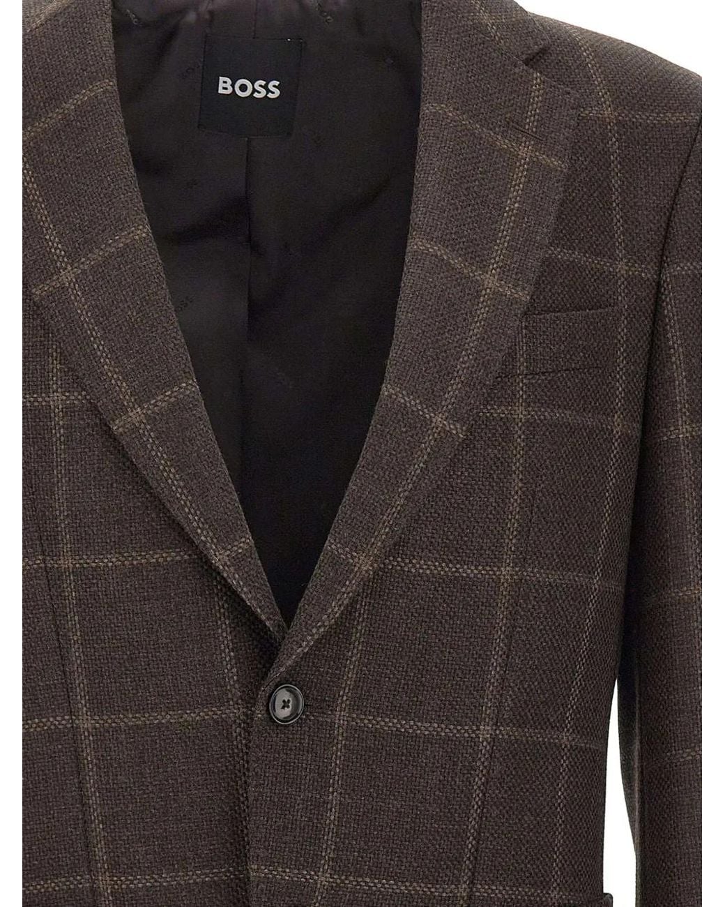 Boss Black Check-Pattern Blazer for men