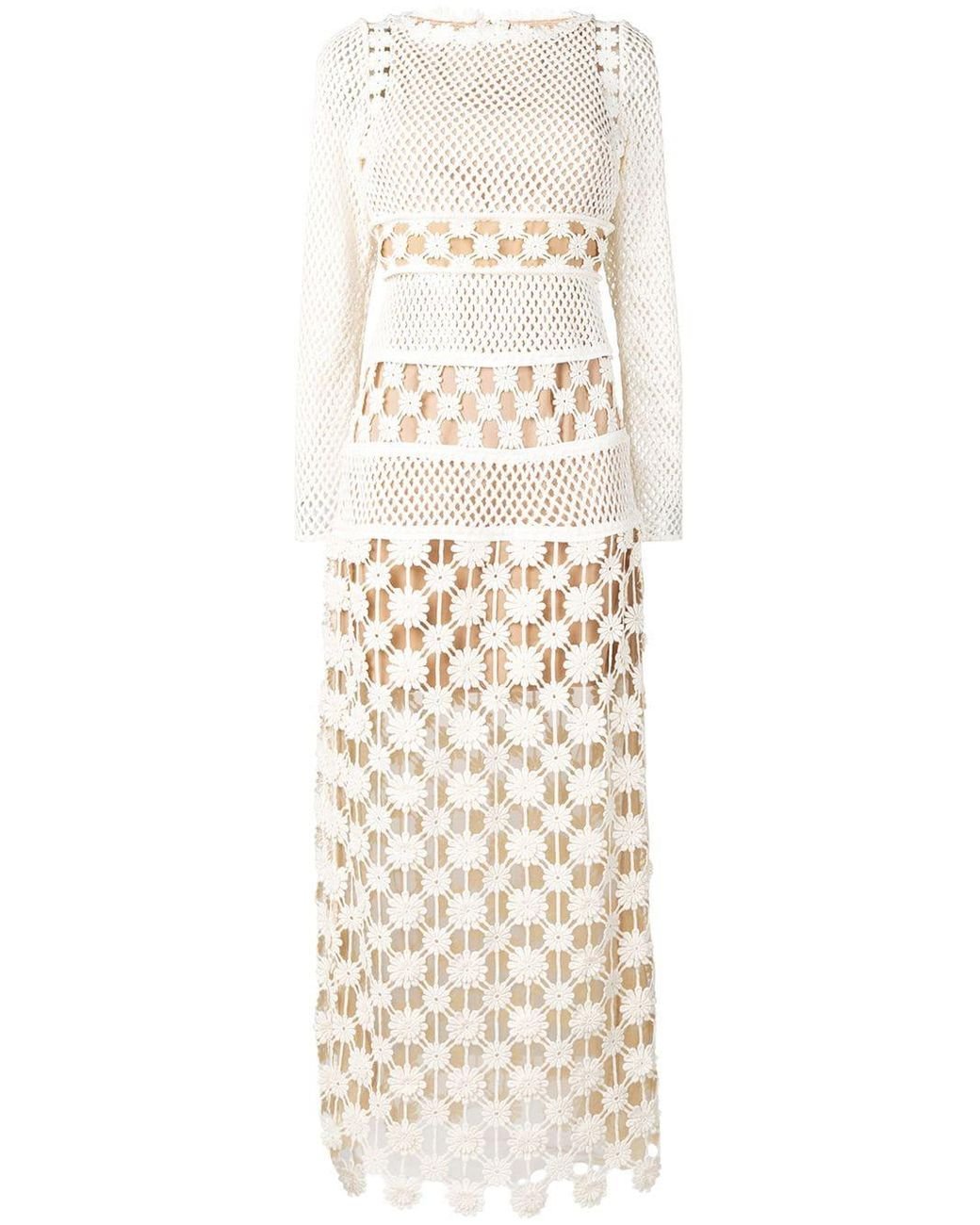 Self portrait fishnet crochet lace cheap dress