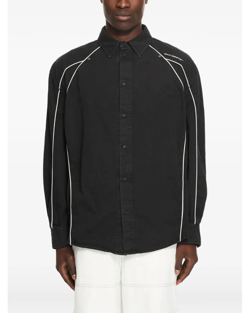 Off-White c/o Virgil Abloh Black Owr Piped Cotton Shirt for men