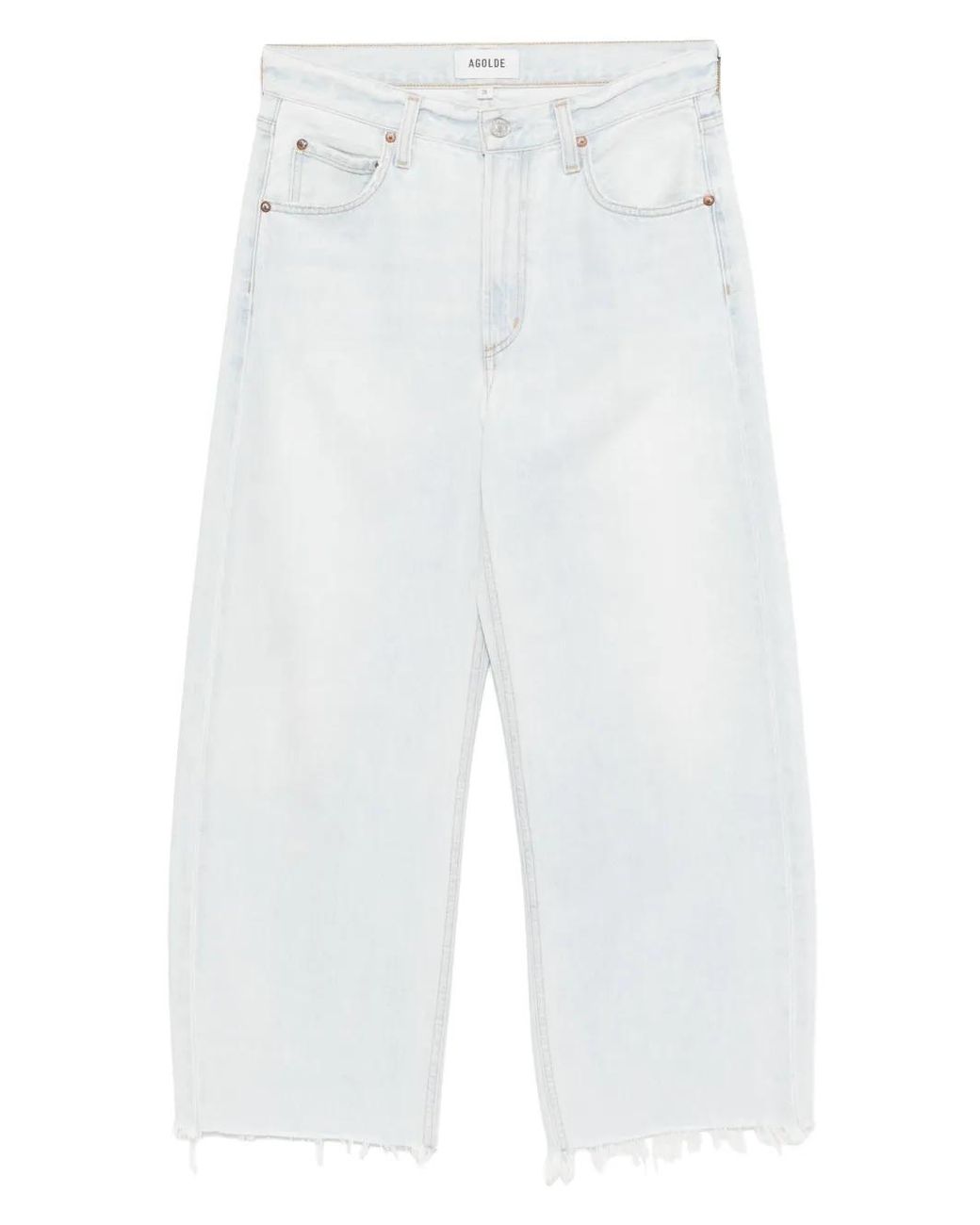Agolde White Low Curve Fray Jeans
