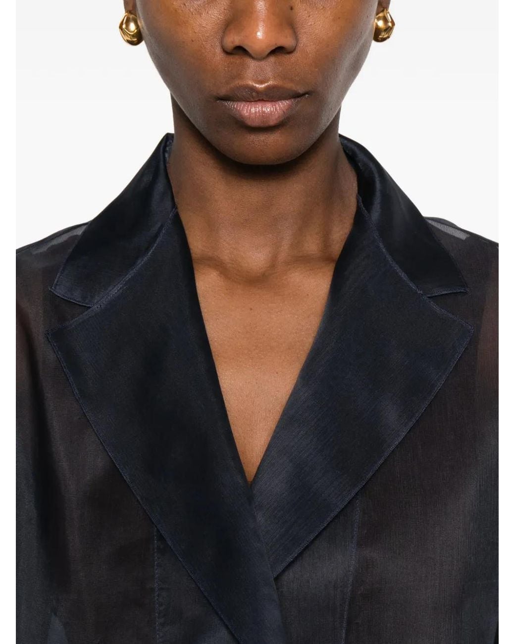 Antonelli Blue Emma Sheer-Finish Notch-Lapel Jacket