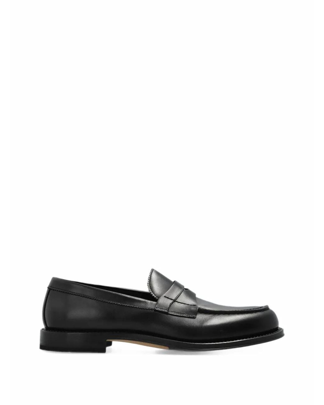 Fabi Black Leather Loafers for men