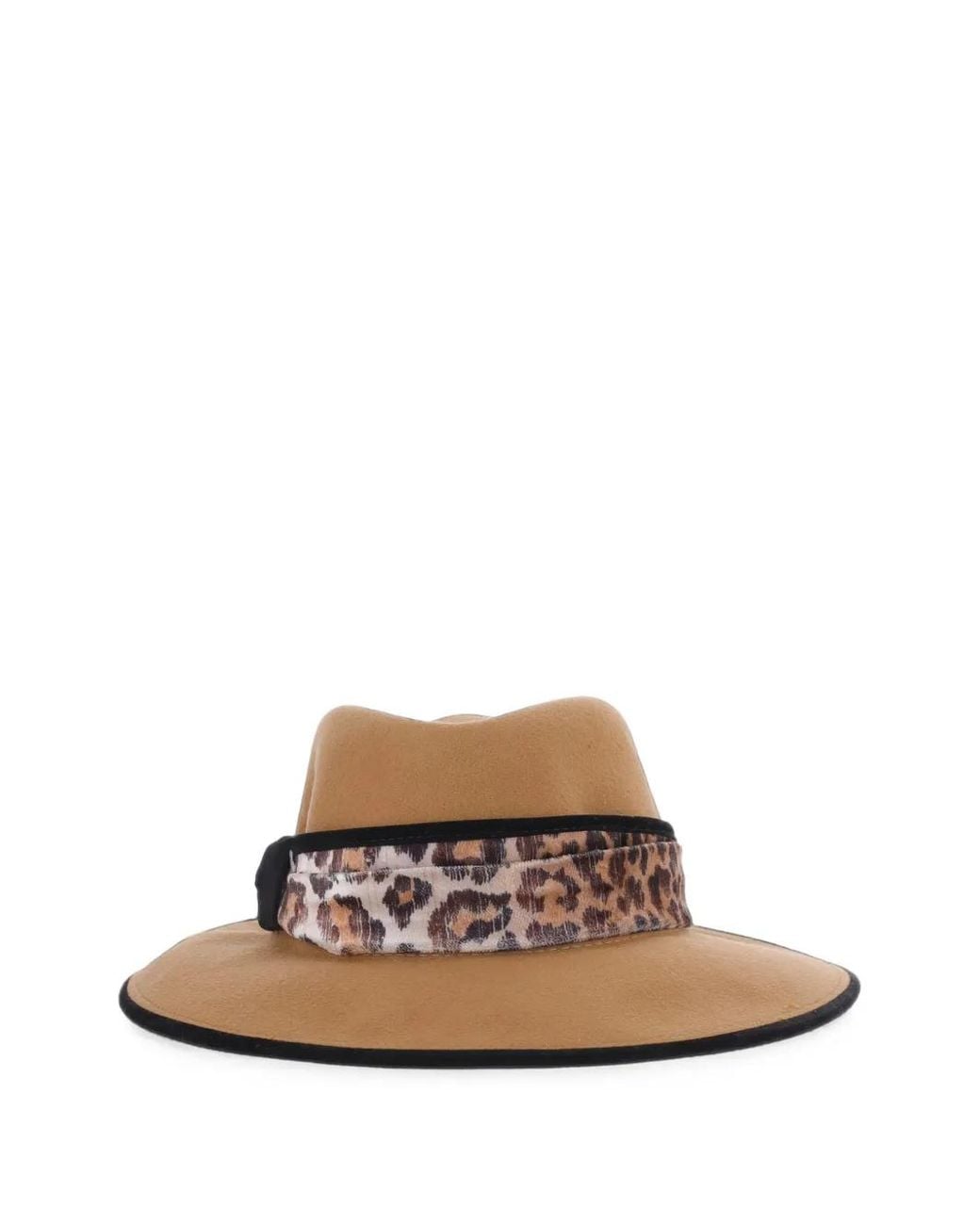 ALEXIA ALVAREZ DE TOLEDO Brown Leopard-Print Wool Hat