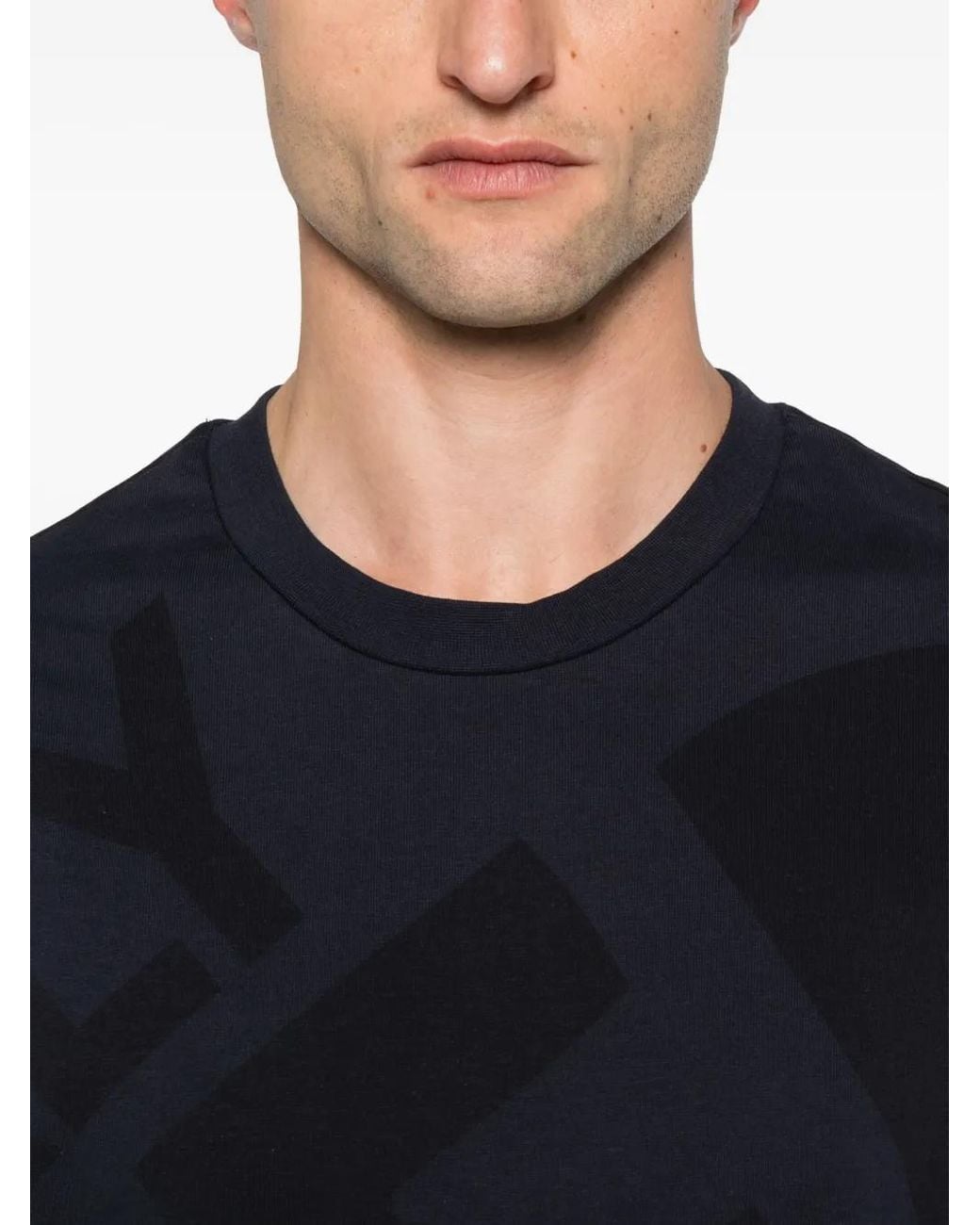 Ferragamo Black Graphic-Print Cotton T-Shirt for men