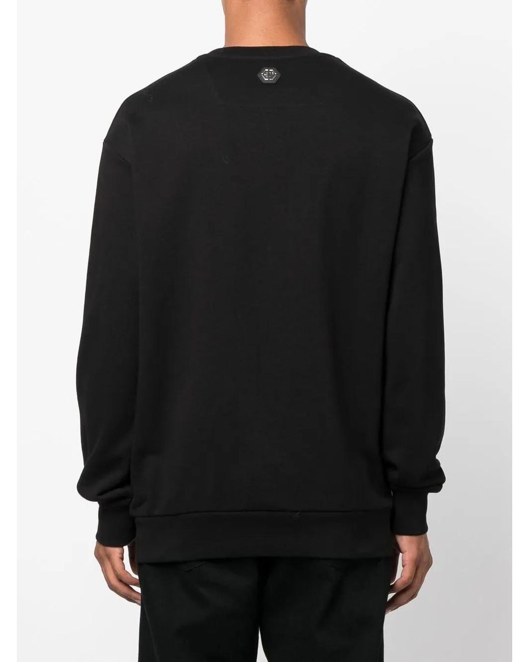 Philipp Plein Black Logo Crew-Neck Jumper for men