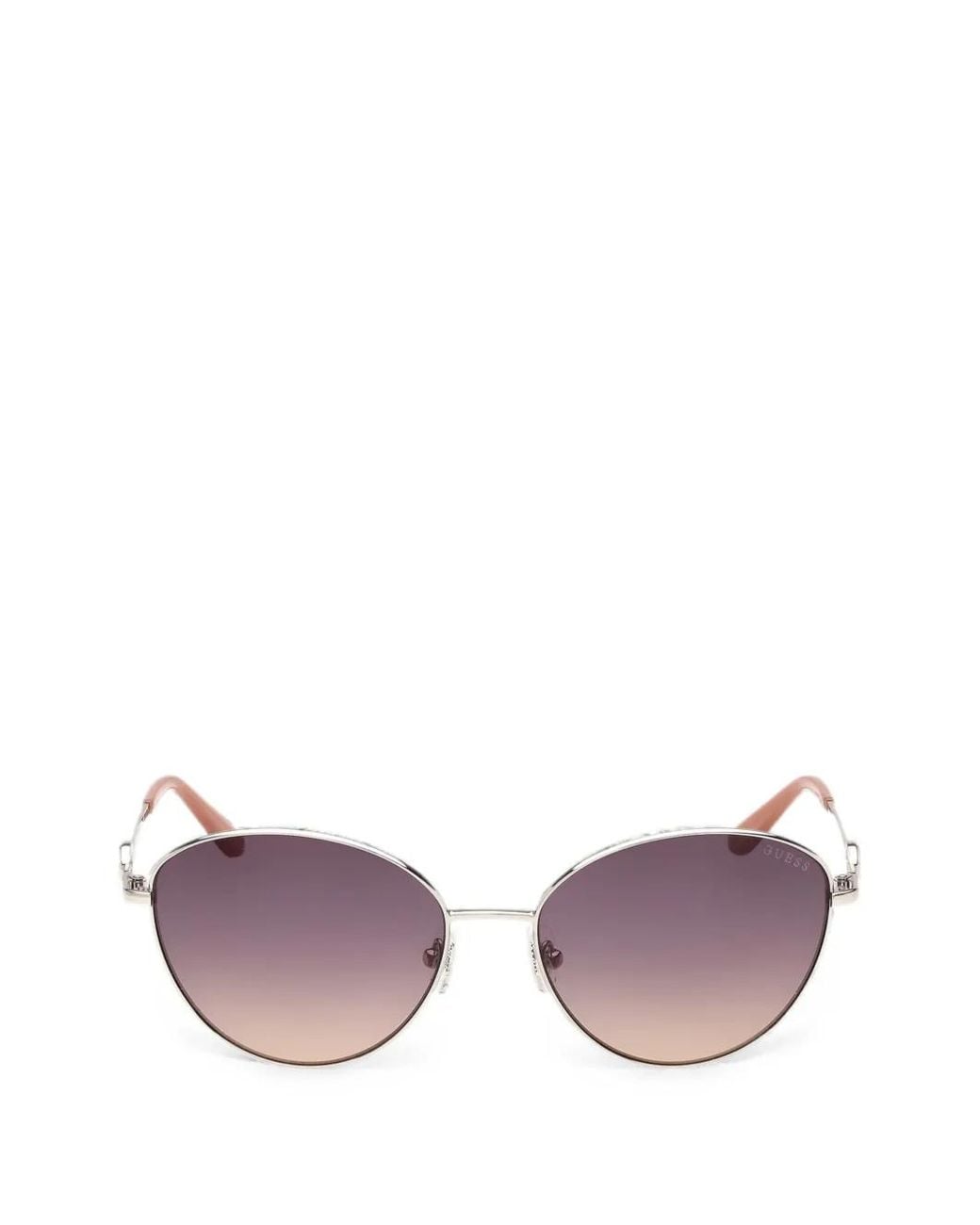 GUESS EYEWEAR Purple Logo-Plaque Round-Frame Sunglasses