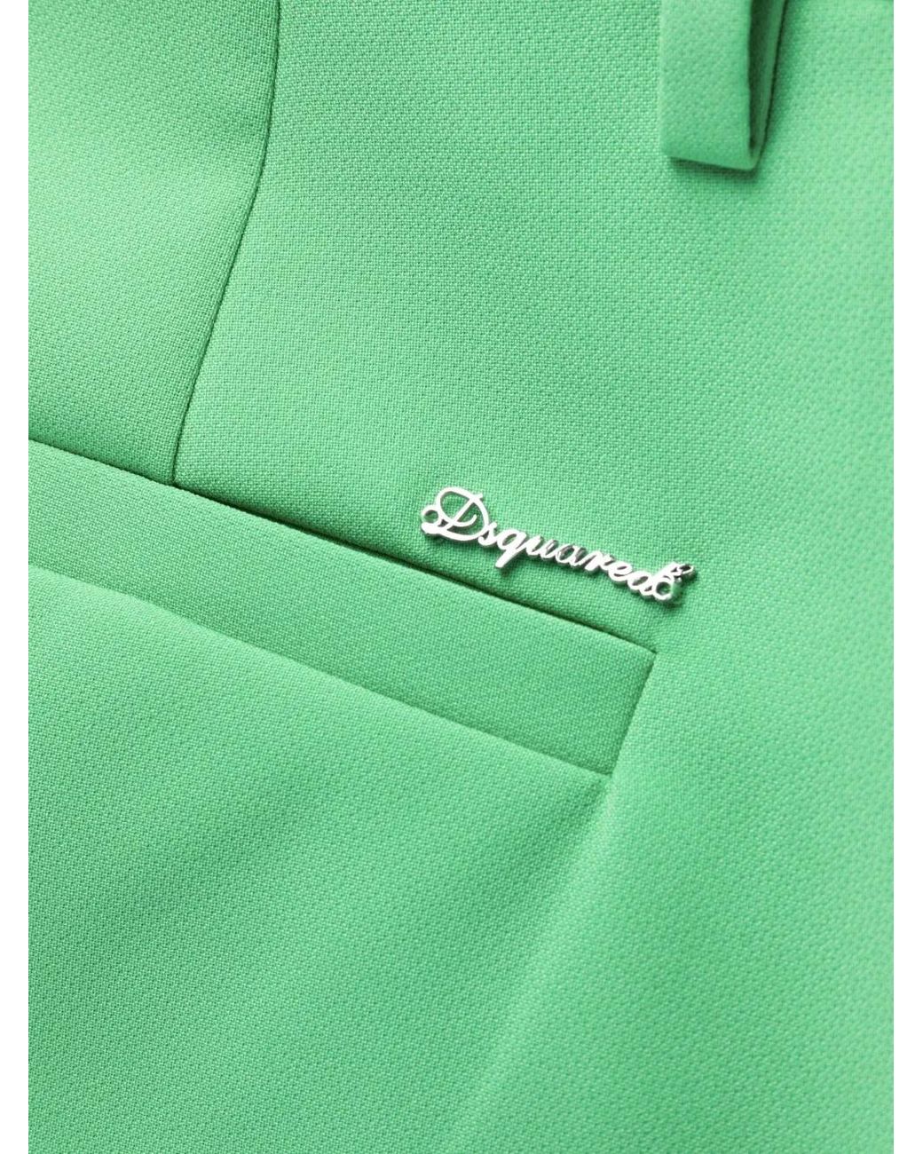 DSquared² Green Kick-Flare Cropped Trousers