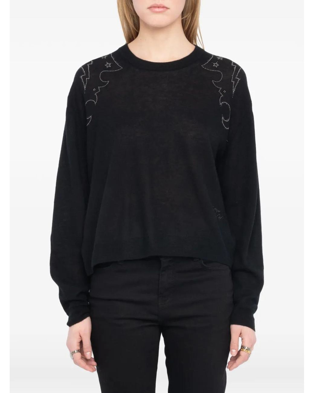 Zadig & Voltaire Black Swapy Cashmere Sweater