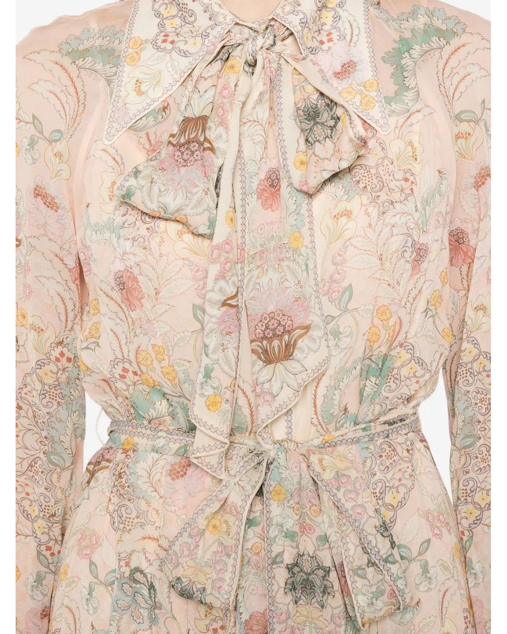 Robe Longue À Fleurs Zimmermann en coloris White