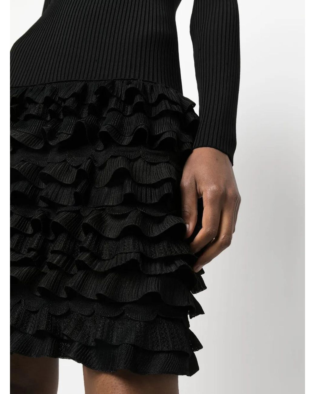 Moschino Black Long-Sleeve Drop-Waist Dress