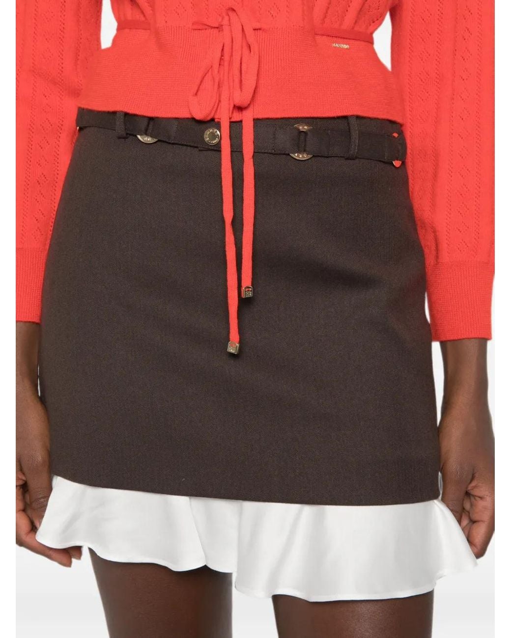 Gonna Corta 2-In-1 di Sandro in Brown