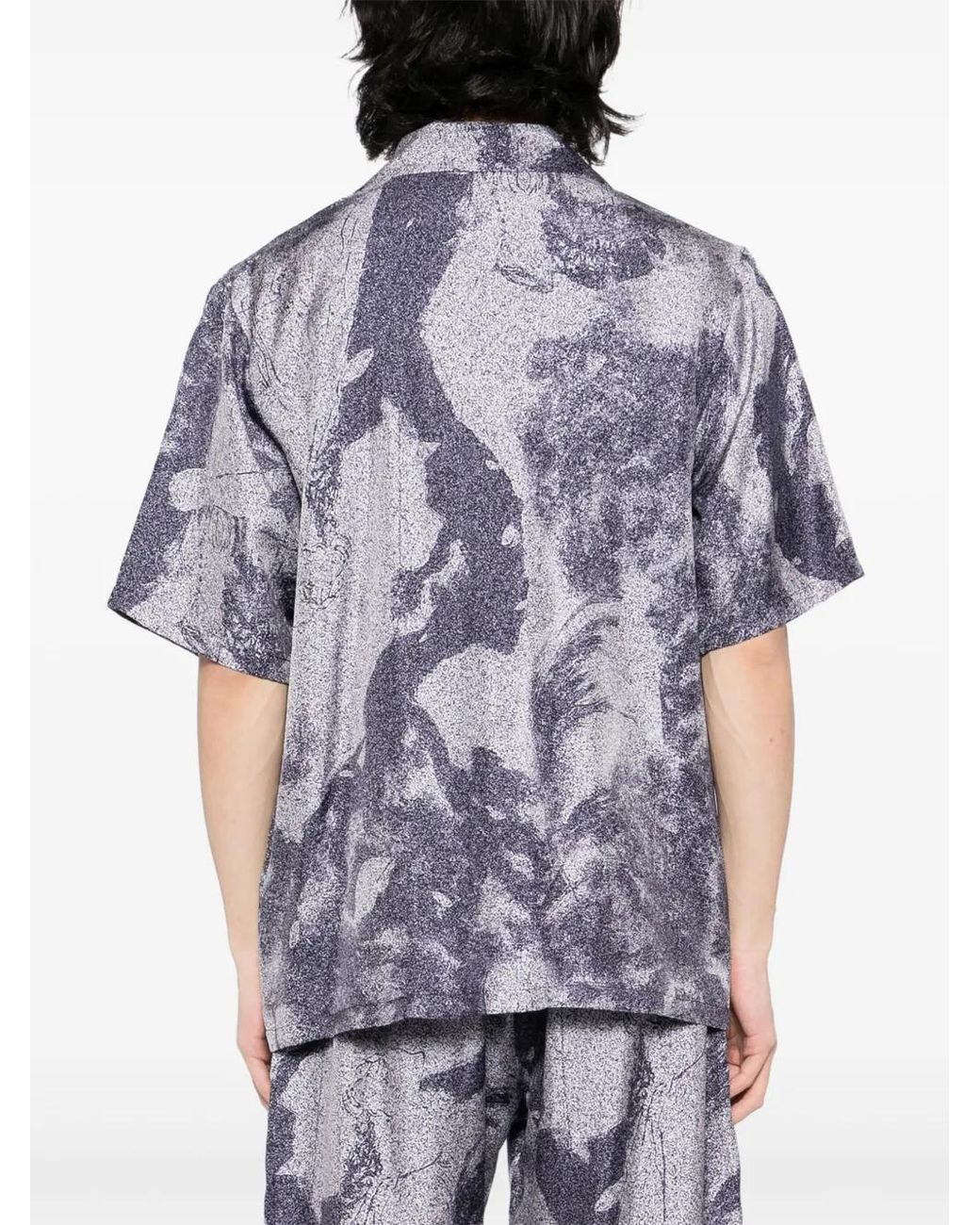 Qasimi Gray Dust-Print Resort Shirt for men