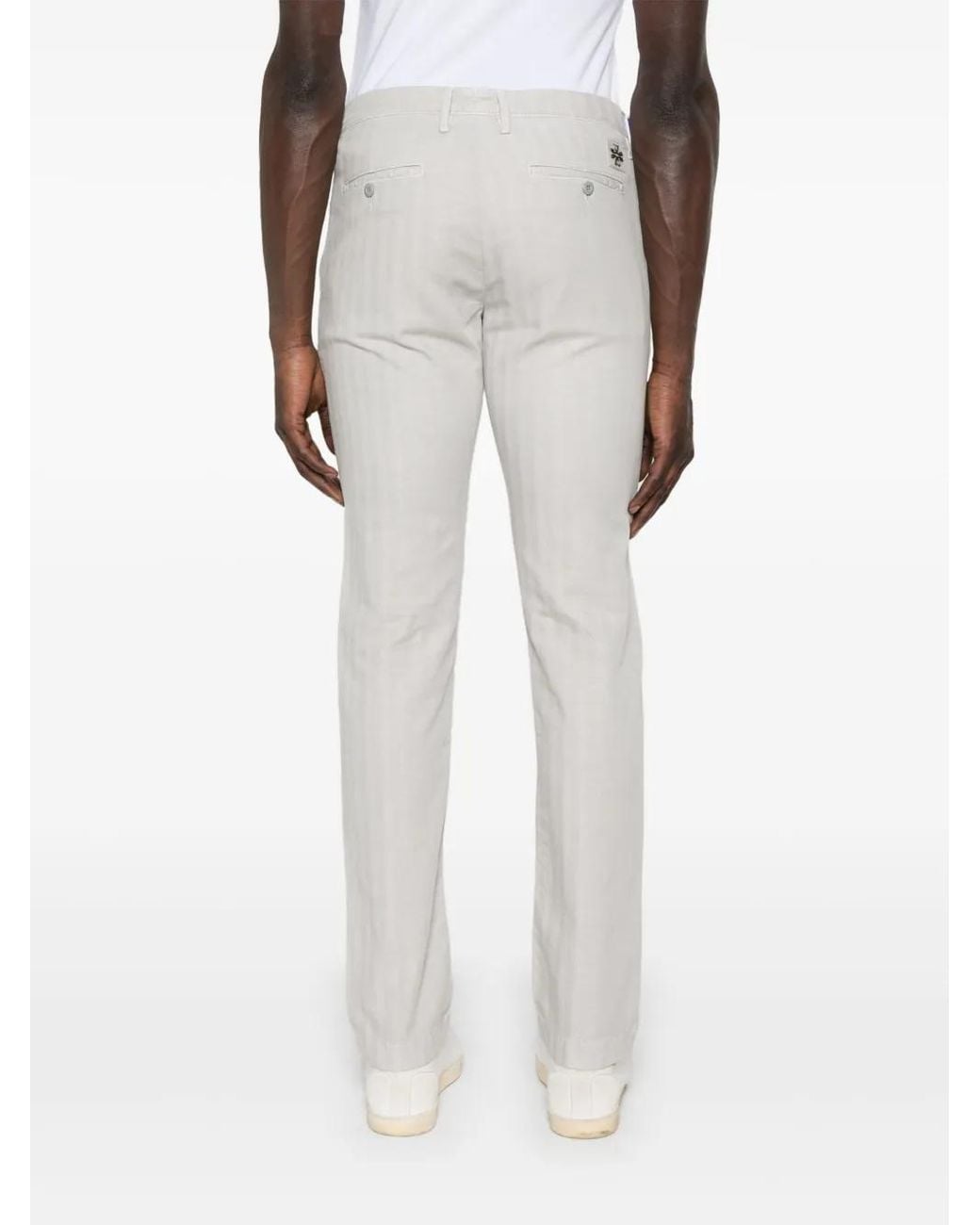 Jacob Cohen White Striped Chino Trousers for men