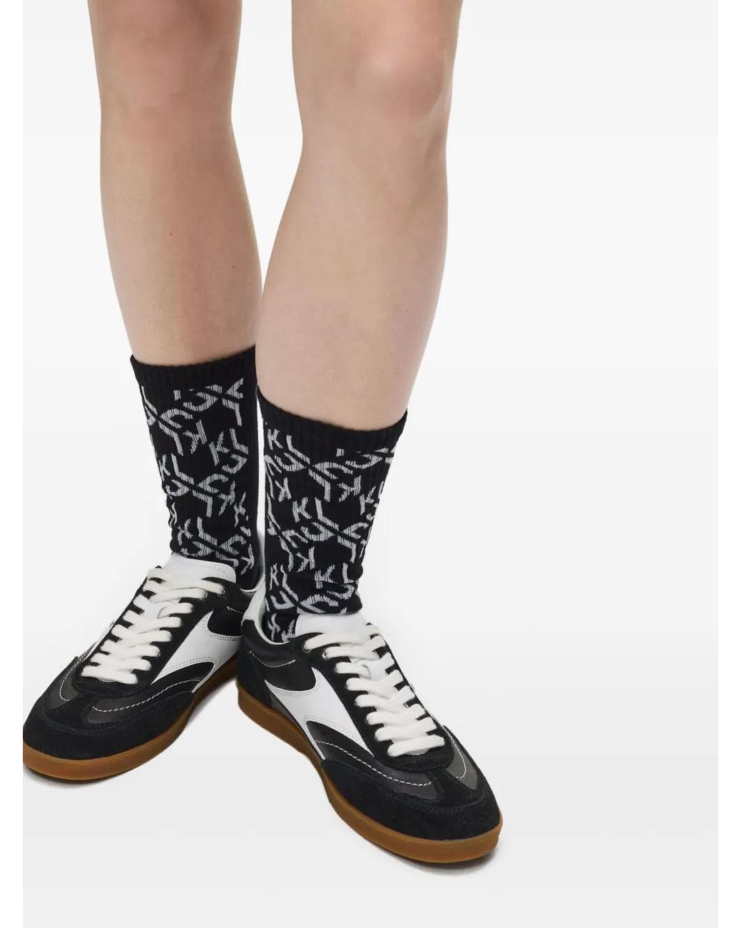 Karl Lagerfeld Black Monogram-Pattern Socks