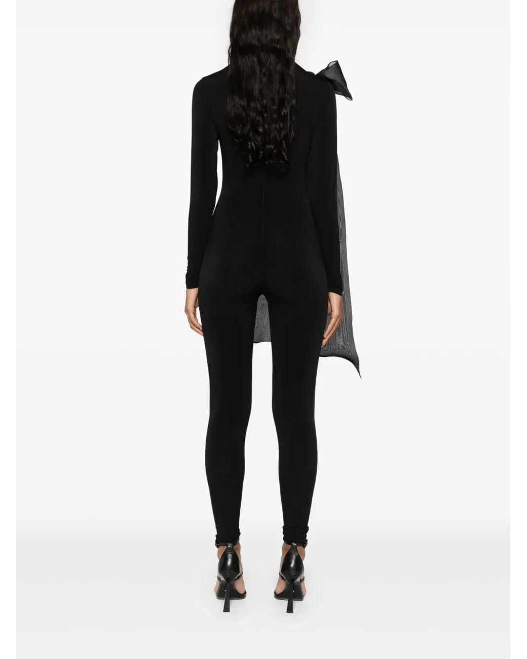 Atu Body Couture Black Ruched Draped Jumpsuit