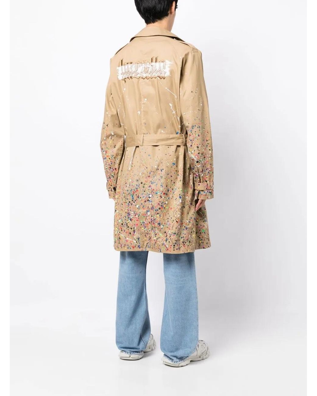 Haculla Natural Paint Splatter Trench Coat for men