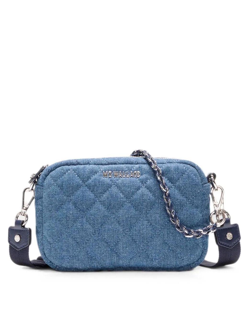 MZ Wallace Blue Mini Crosby Quilted Crossbody Bag