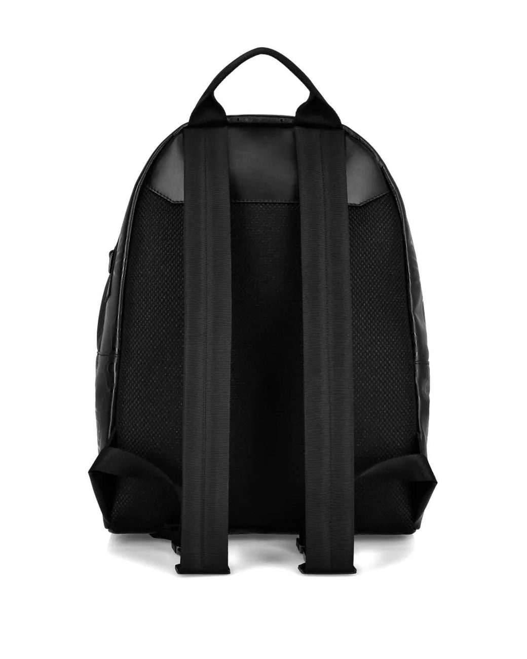 Philipp Plein Black Nappa Backpack Embossed Monogram for men