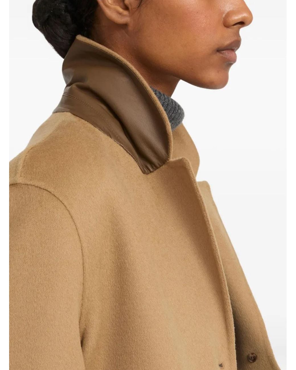 Yves Salomon Brown Buttoned Jacket