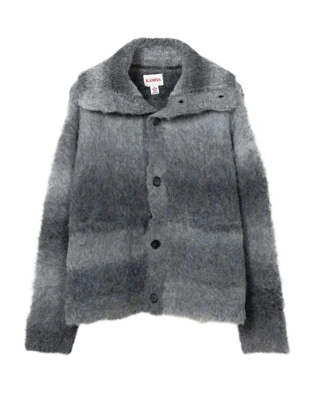 KAMIYA Gray Sailor-Collar Cardigan for men