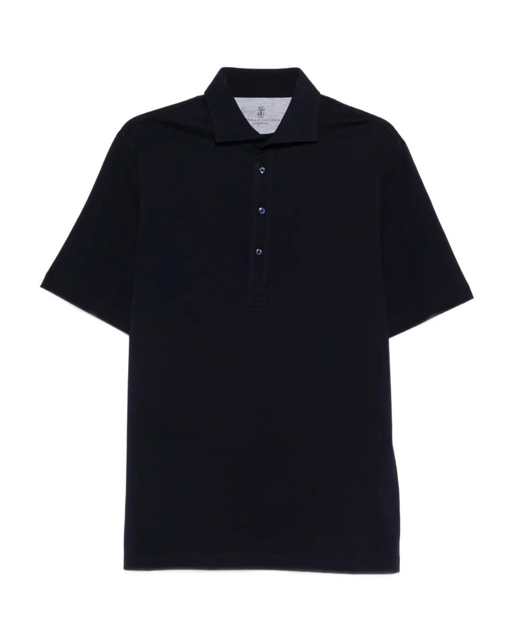 Brunello Cucinelli Black Short Sleeve Polo for men