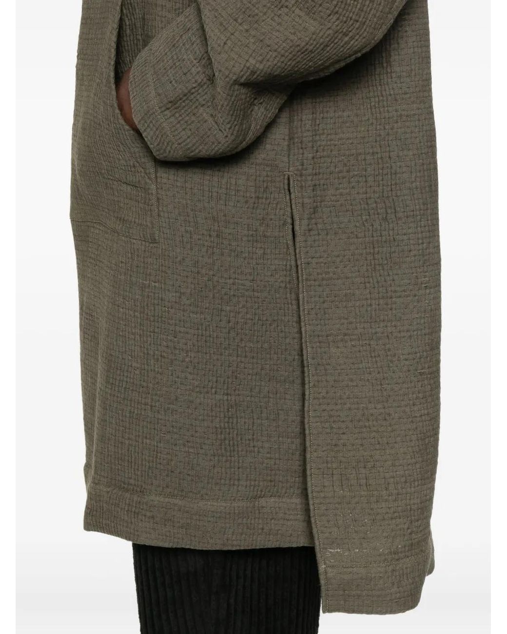 Individual Sentiments Green Hooded Long-Sleeved Coat for men