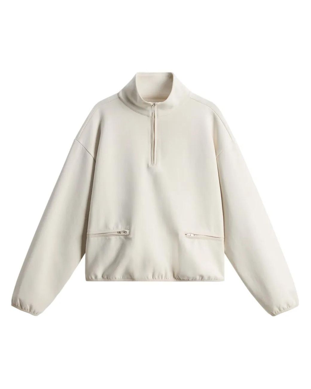 Woolrich White Fleece Zipped Sweatshirt