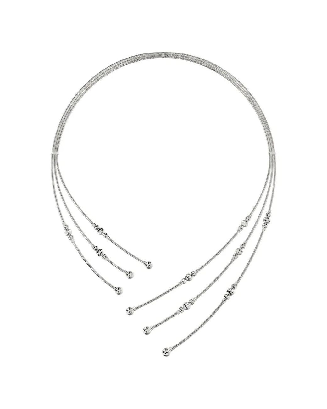 Collar Crystal Flexi Con Múltiples Filas Desmo de color White