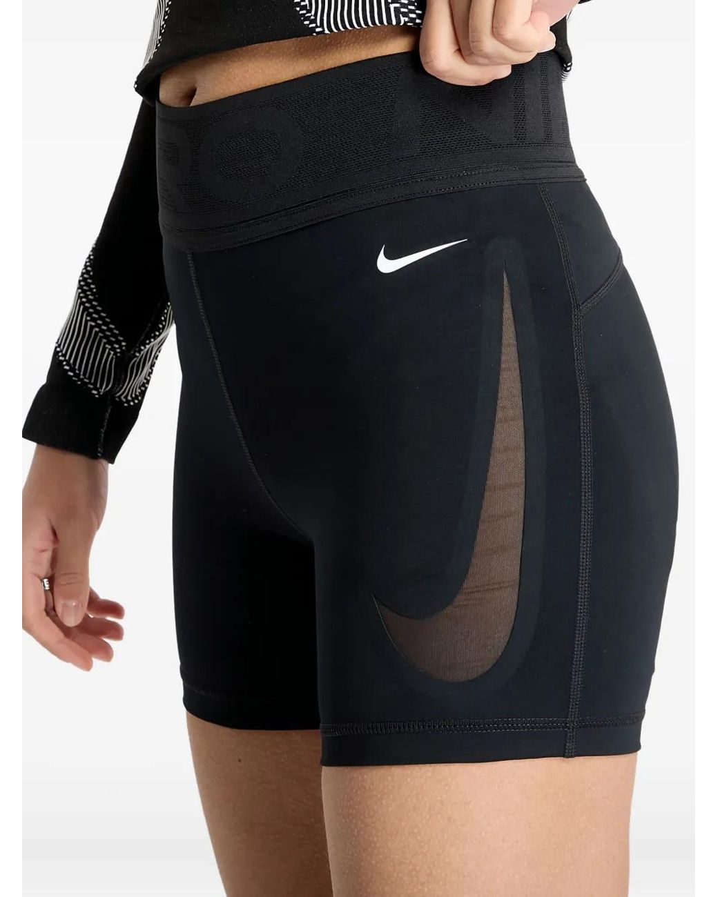 Nike Blue Short À Taille Haute