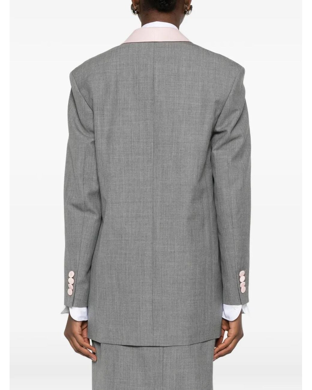 Moschino Gray Shawl-Lapel Blazer