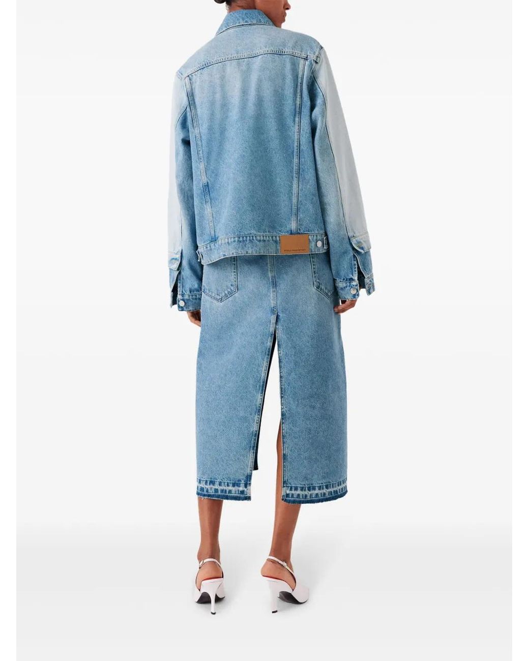 Stella McCartney Blue Cotton Midi Skirt
