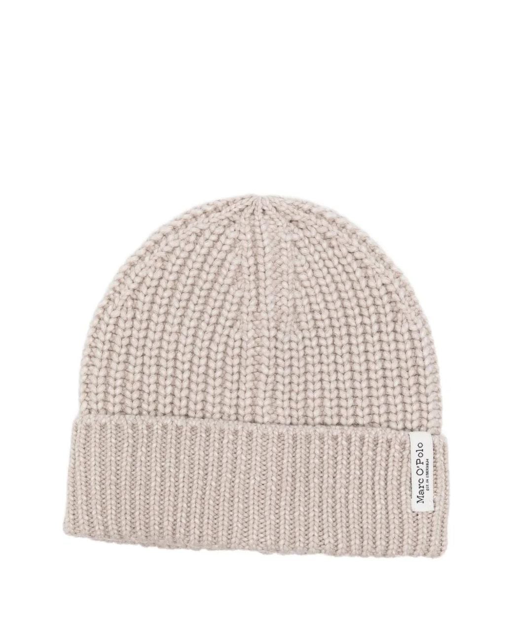 Marc O' Polo Natural Ribbed-Knit Beanie Hat