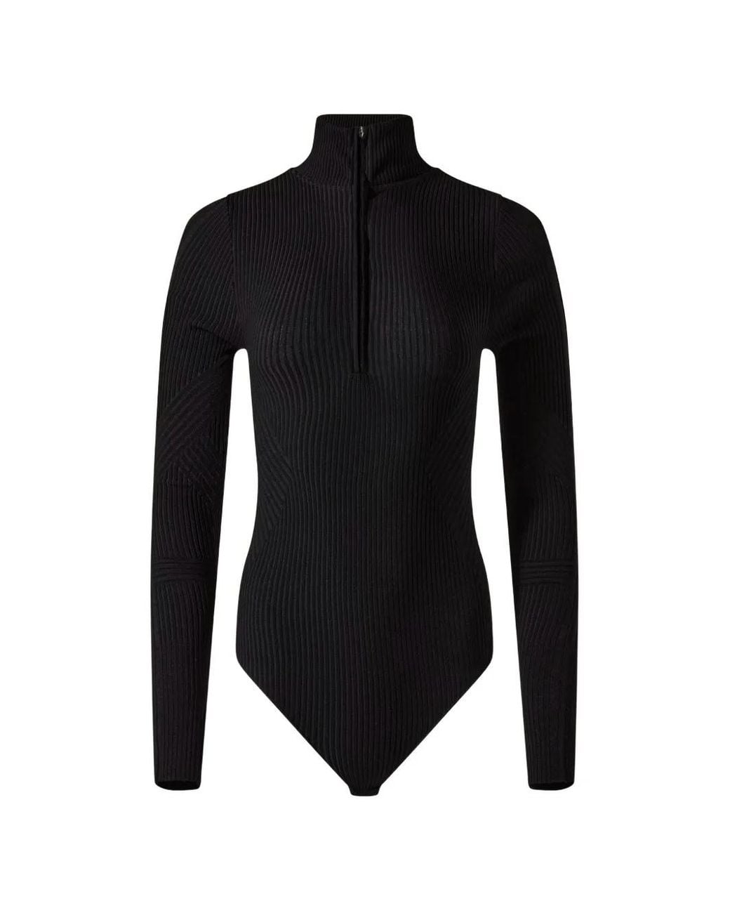 Perfect Moment Black Wool-Blend Base Layer Bodysuit