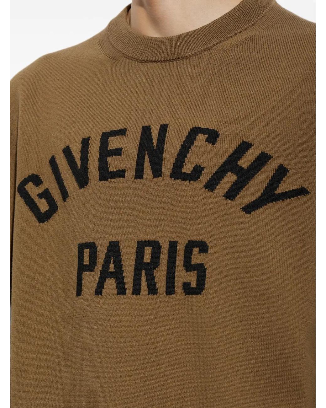 Givenchy Green Pull Couture Seam En Maille À Logo for men
