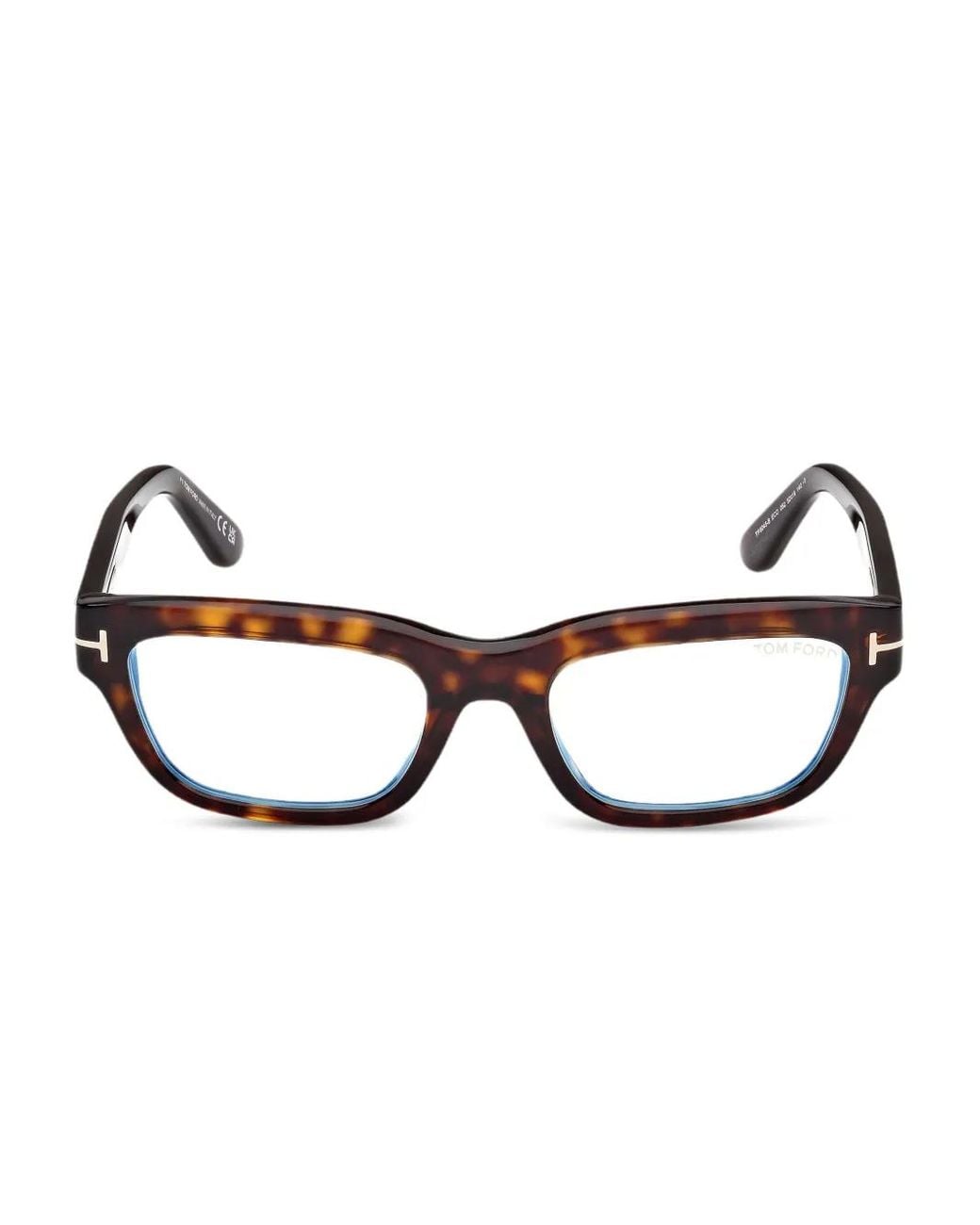 Tom Ford Brown Tortoiseshell Rectangular Glasses