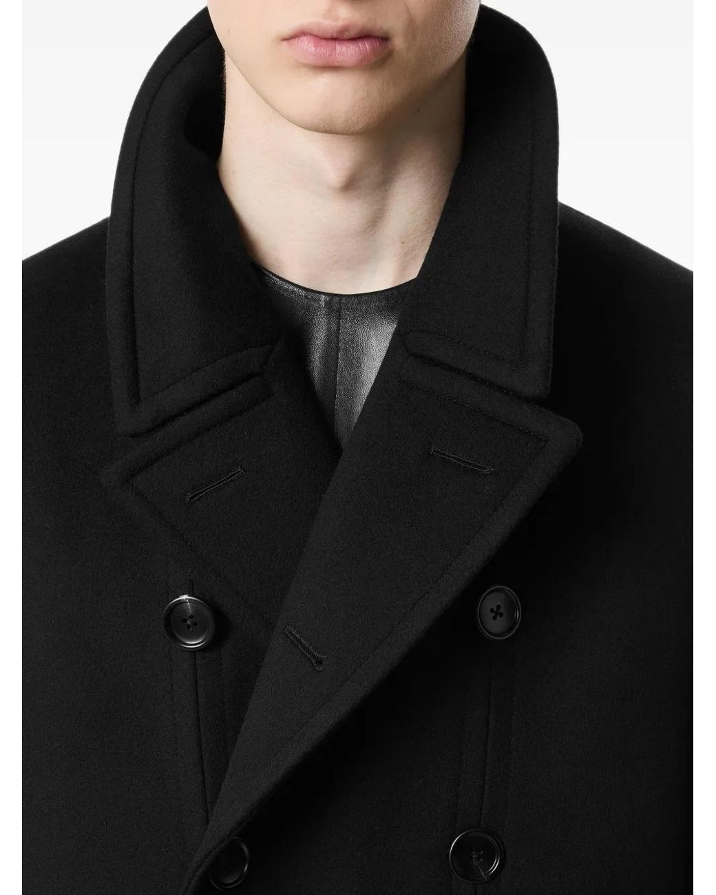 Abrigo De Lana Con Doble Botonadura Tom Ford de hombre de color Blue