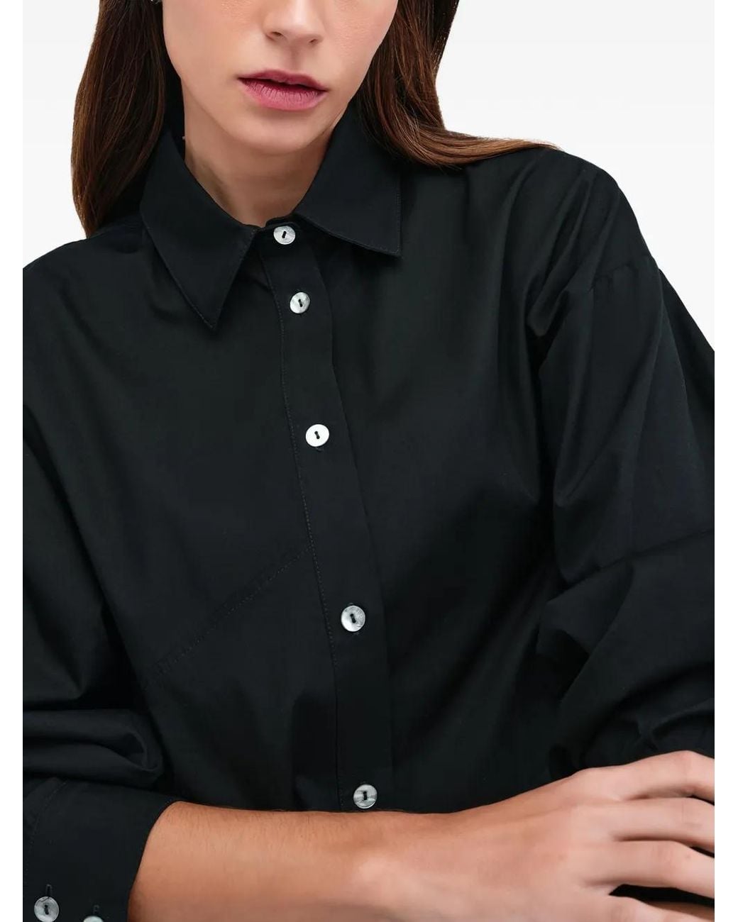 MARCELLA Black Ezra Diagonal-Seams Shirt