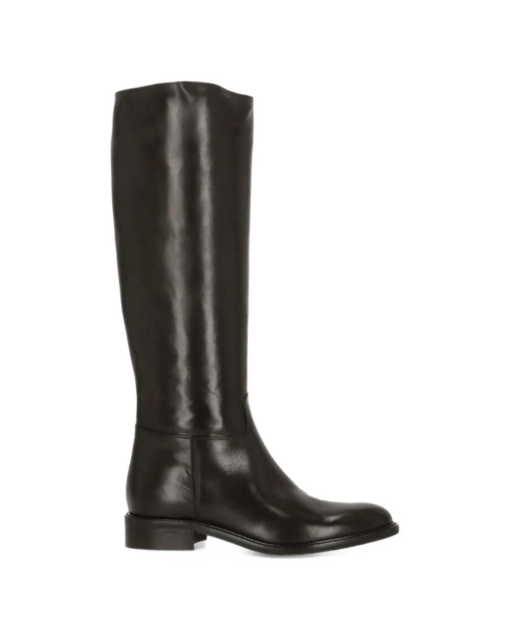 Julie Dee Black Side-Zip Leather Boots
