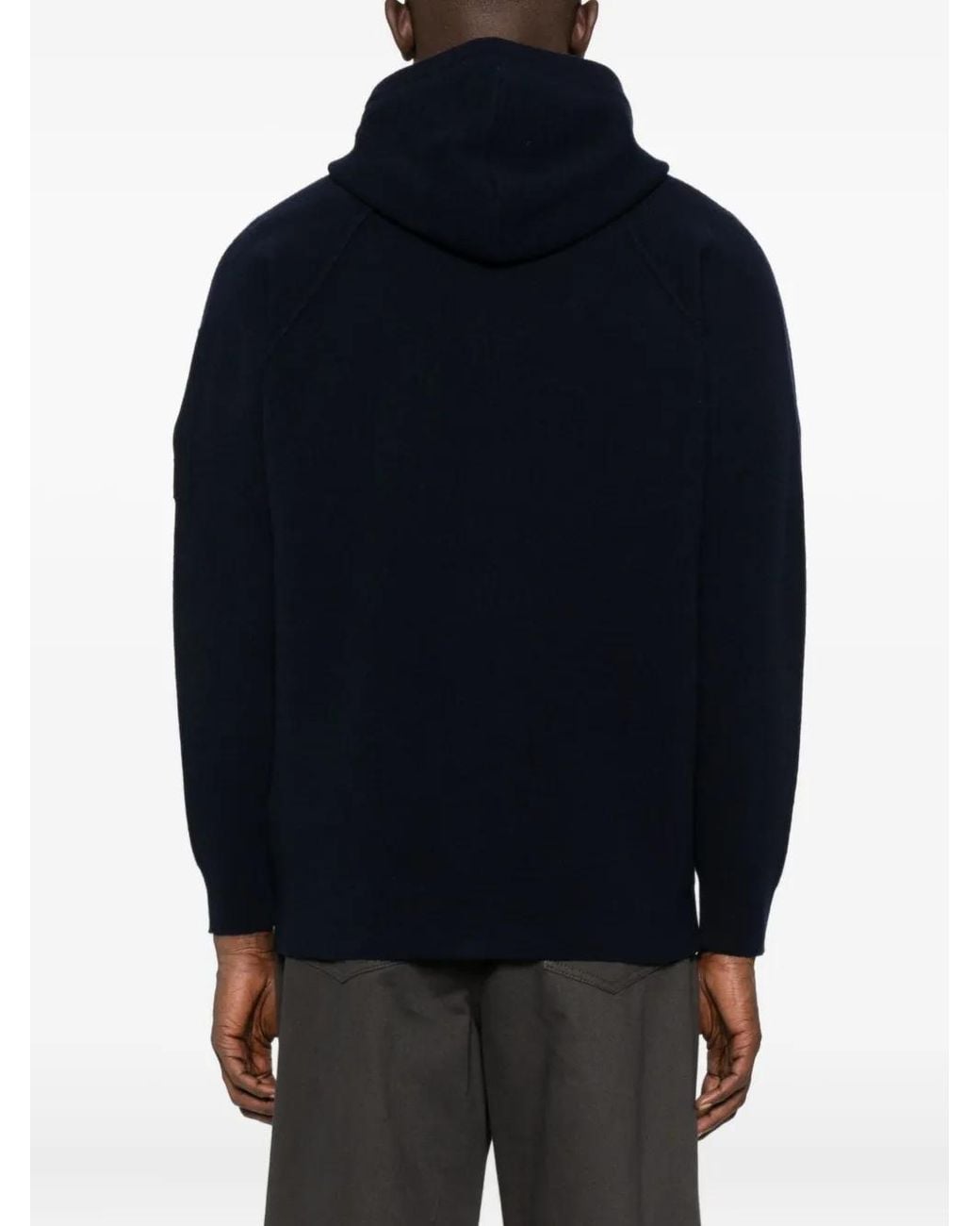 C P Company Blue C.P.Company Zip-Front Hooded Jacket for men