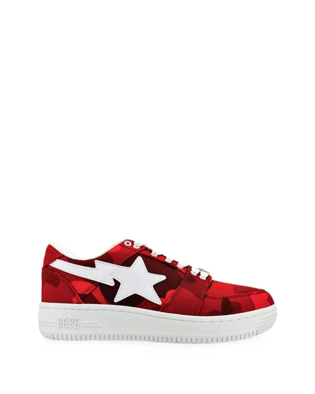 A Bathing Ape Red Bapesta M2 Low Lace-Up Sneakers for men