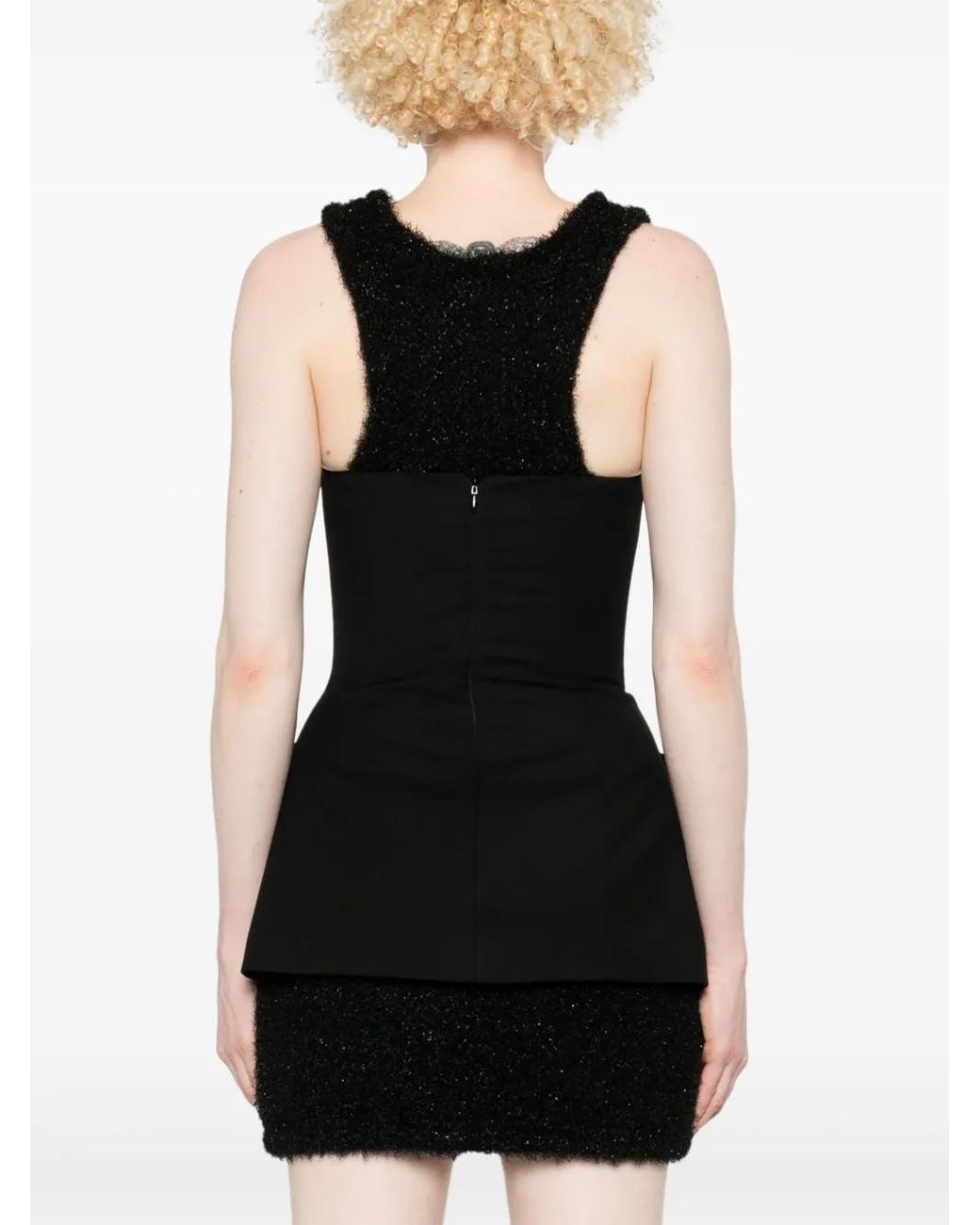 Ioana Ciolacu Black Top Mit Corsage