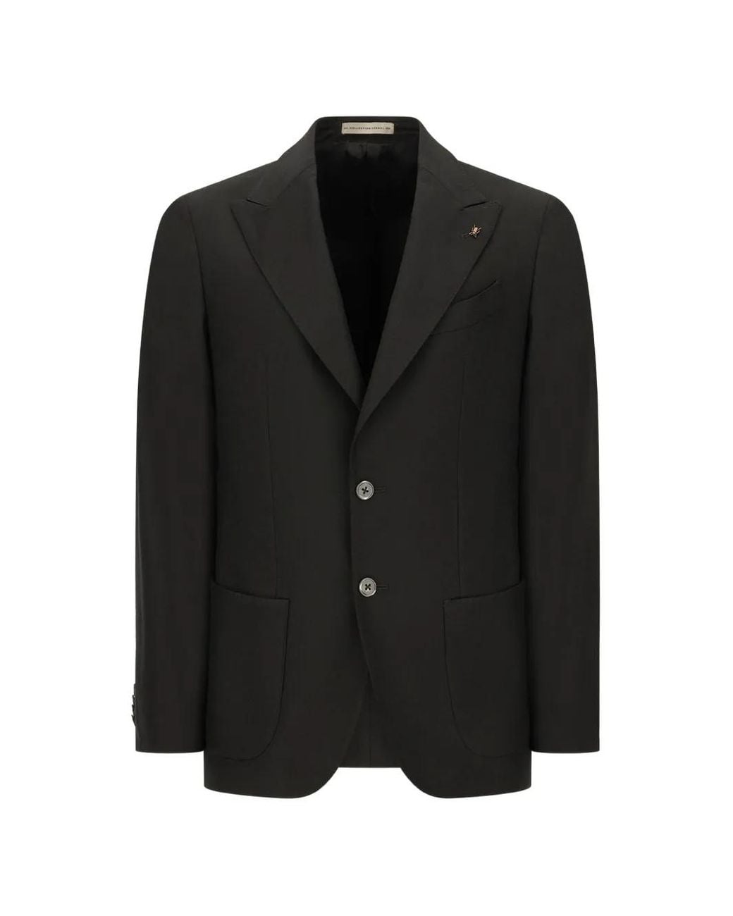 Corneliani Black Beetle-Pin Single-Breasted Jacket for men