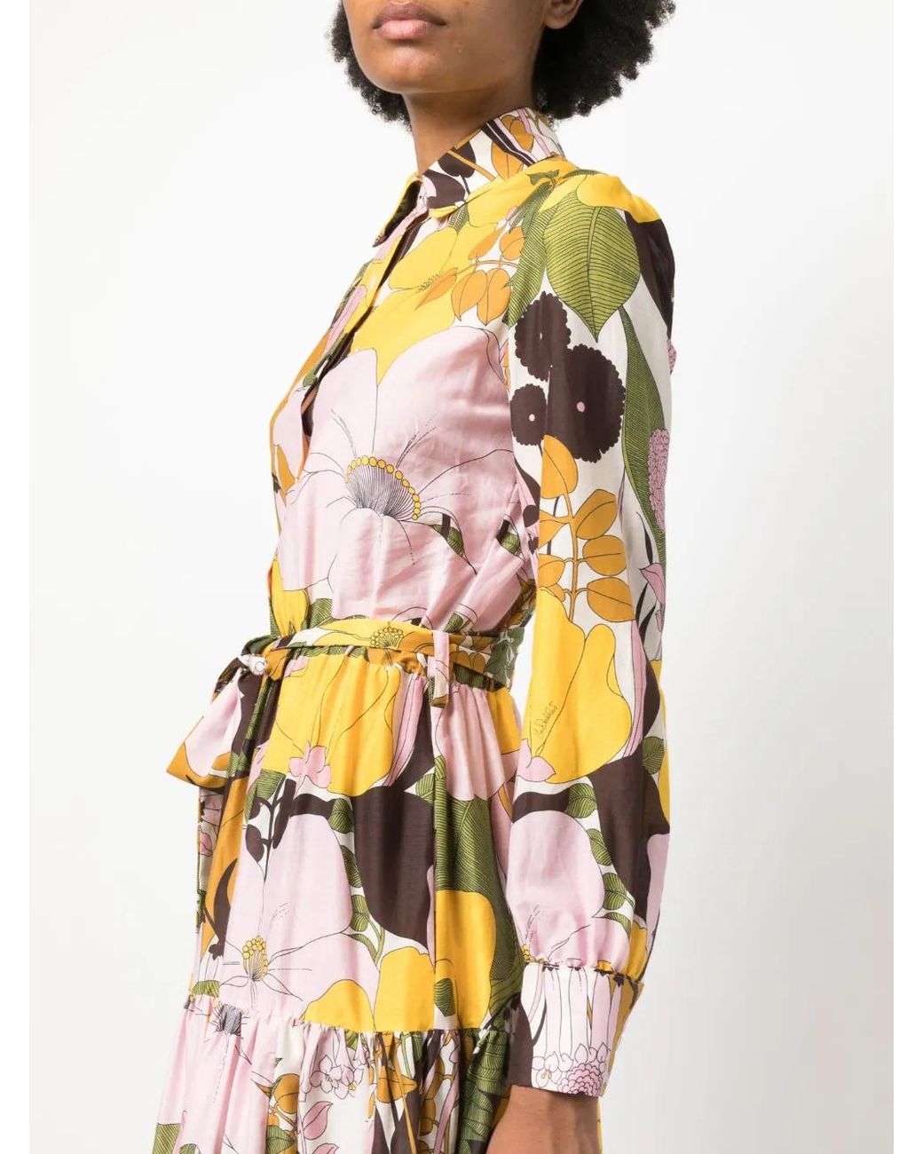 LaDoubleJ Metallic Bellini Floral-Print Shirtdress