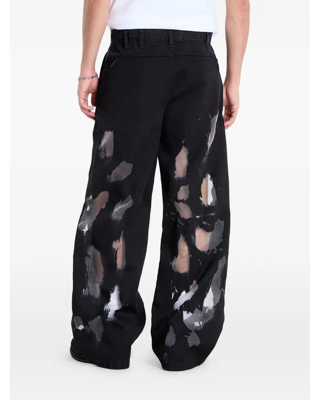 HELIOT EMIL Black Gallop Pattern Trousers for men