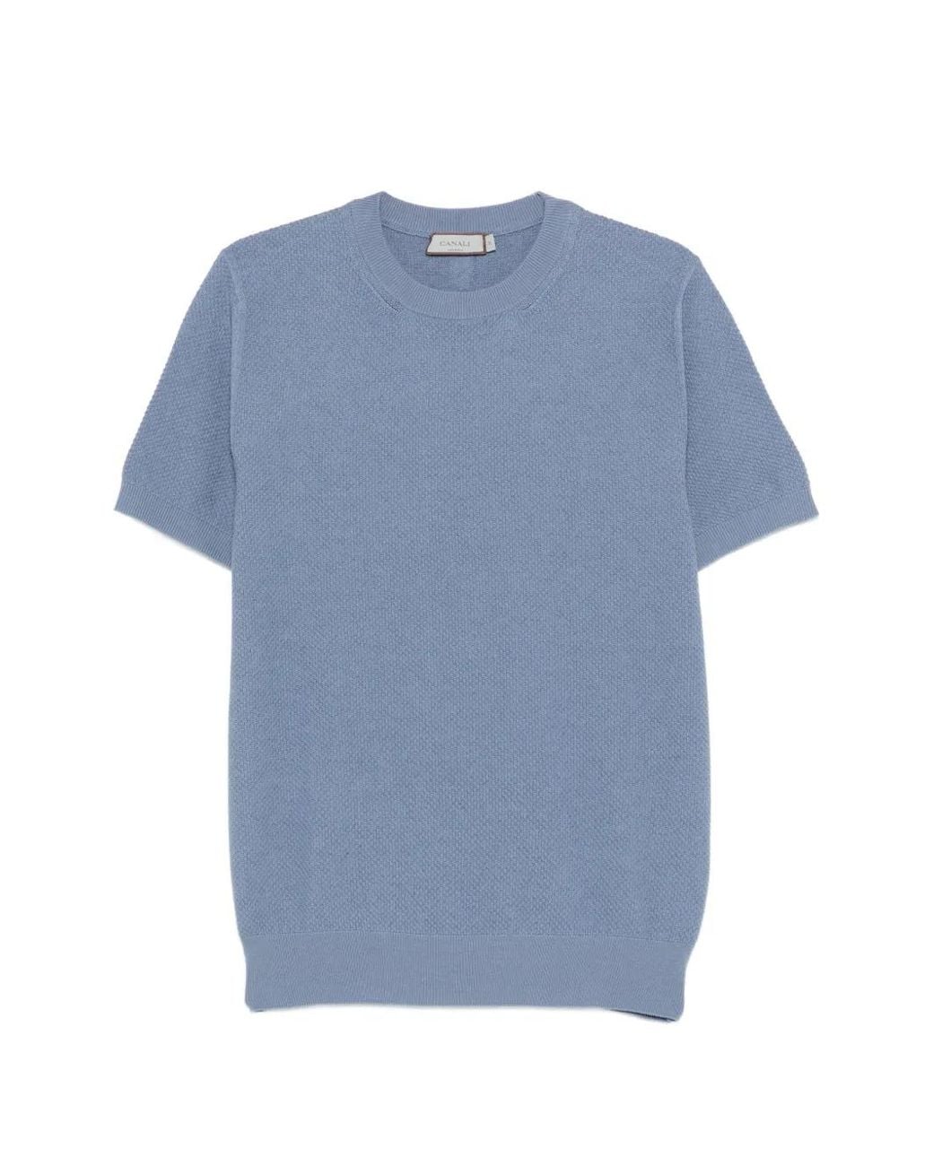 Canali Blue Crew-Neck T-Shirt for men
