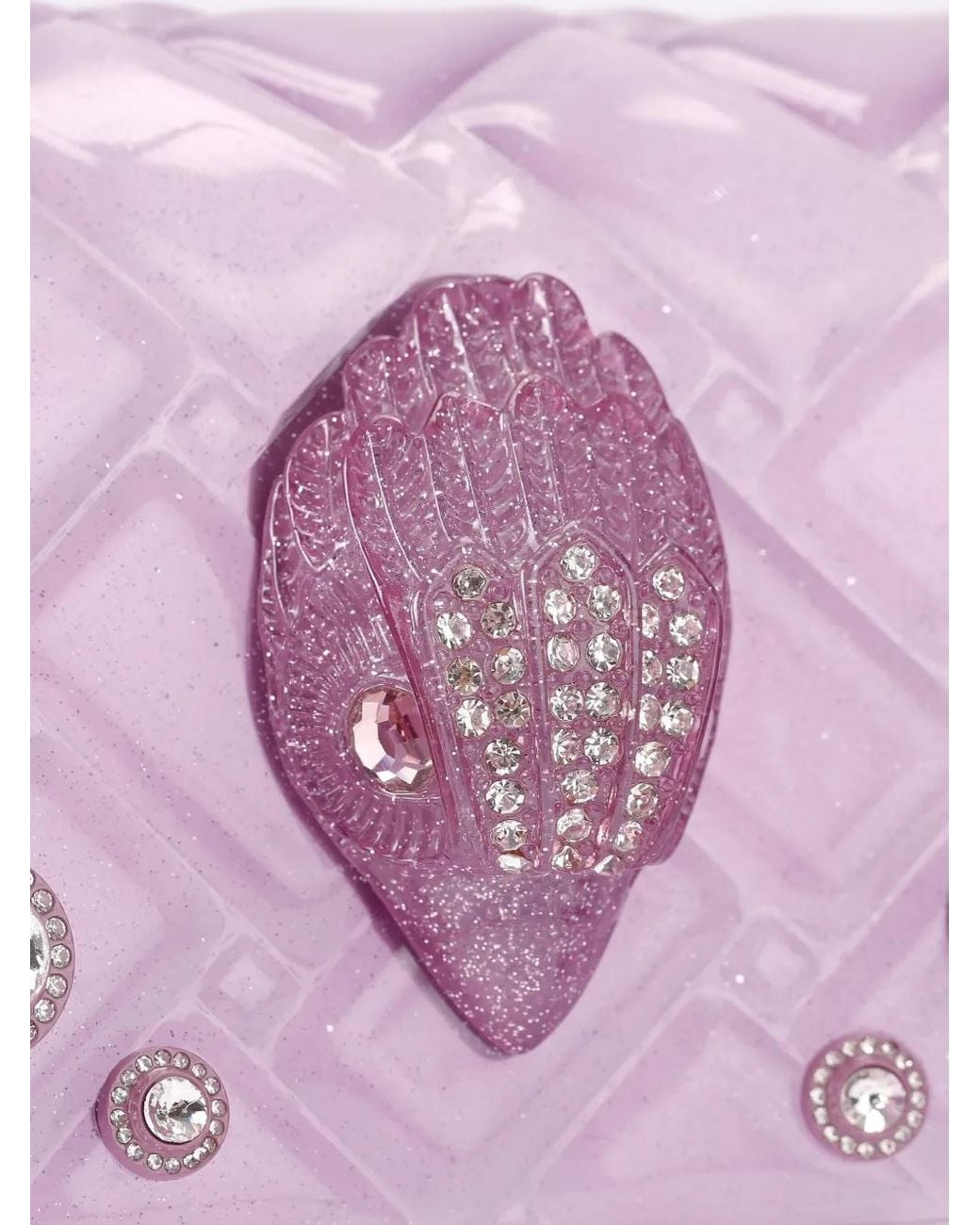 Kurt Geiger Purple Jelly Kensington Quilted Glitter Shoulder Bag