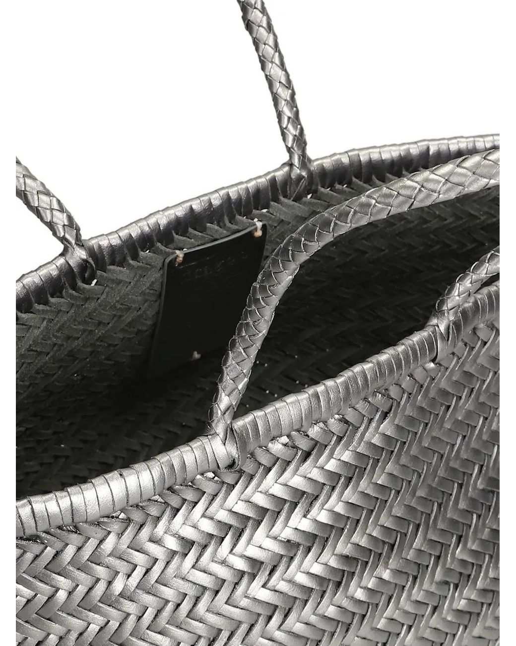 Dragon Diffusion Gray Woven Handle Tote Bag