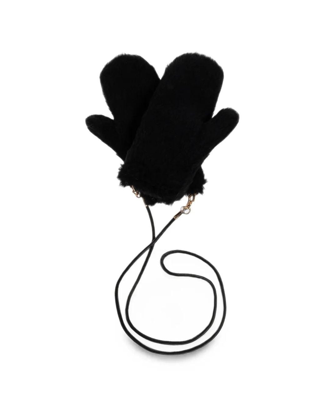 Max Mara Black Ombrato Mittens
