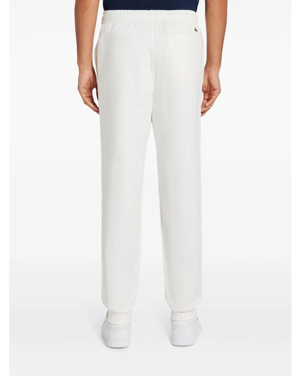 Lacoste White Organic Cotton Logo Track Pants for men