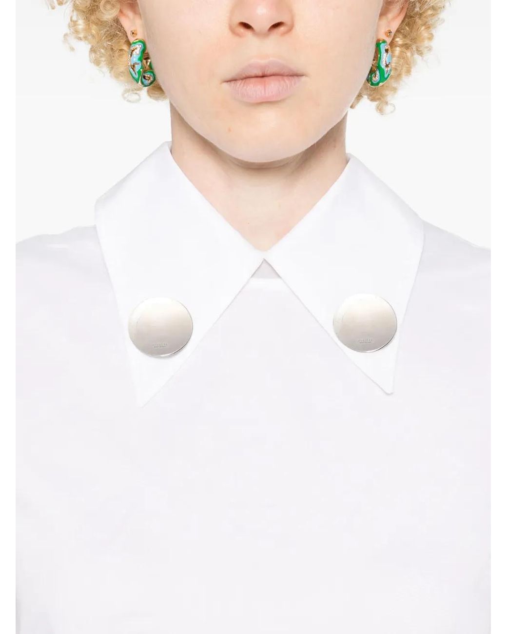 Jil Sander White Sheer Blouse
